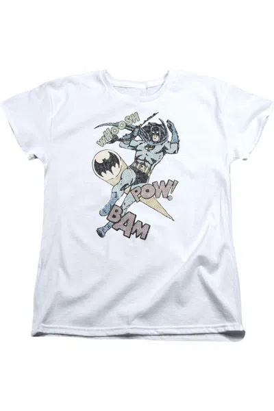 Gildan Batman Halftone Swing Short Sleeve Womens Tee / T-shirt In White