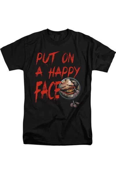 Gildan Batman Happy Face Short Sleeve Adult Tall Tee / T-shirt In Black