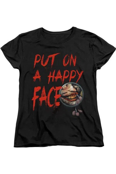 Gildan Batman Happy Face Short Sleeve Women´s Tee / T-shirt In Black