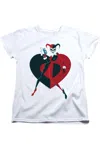 Gildan Batman Harely Heart Short Sleeve Womens Tee / T-shirt In White