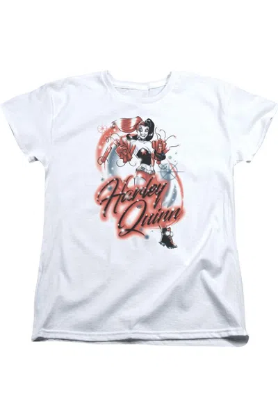 Gildan Batman Harley Airbrush Short Sleeve Women´s Tee / T-shirt In White