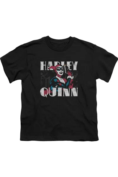 Gildan Kids' Batman Harley Bold Short Sleeve Youth Tee / T-shirt In Black