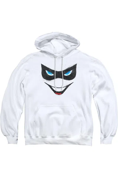 Gildan Batman Harley Face Adult Pull Over Hoodie / Hooded Sweatshirt In White