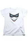 Gildan Batman Harley Face Short Sleeve Womens Tee / T-shirt In White