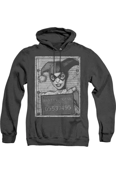 Gildan Batman Harley Inmate Adult Heather Hoodie / Hooded Sweatshirt In Black