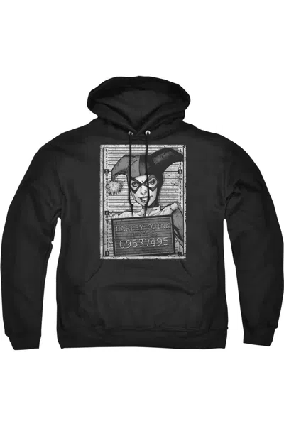 Gildan Batman Harley Inmate Adult Pull Over Hoodie / Hooded Sweatshirt In Black