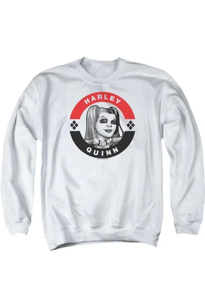 Gildan Batman Harley President Circle Adult Crewneck Sweatshirt In White