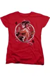 Gildan Batman Harley Q Short Sleeve Womens Tee / T-shirt In Red