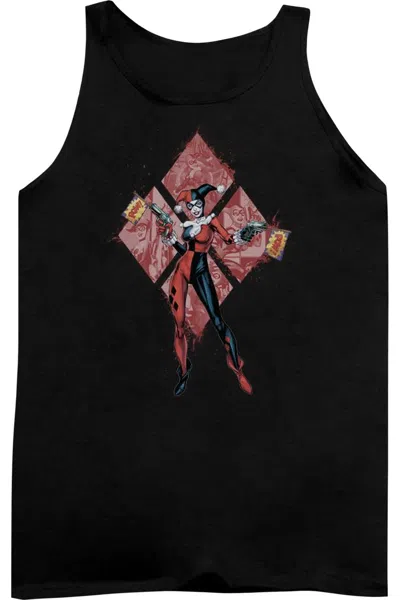 Gildan Batman Harley Quinn (diamonds) Adult Tank Top In Black