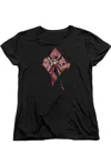 Gildan Batman Harley Quinn (diamonds) Short Sleeve Womens Tee / T-shirt In Black