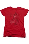 Gildan Batman Harleys Packing Short Sleeve Womens Tee / T-shirt In Red