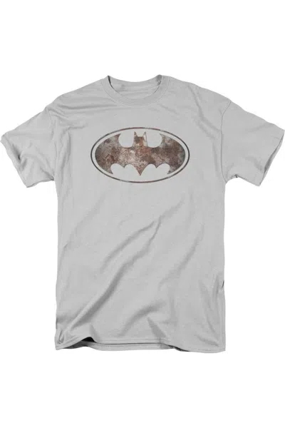 Gildan Batman Heavy Rust Logo Short Sleeve Adult Tee / T-shirt In Silver
