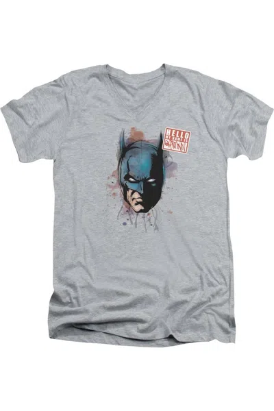 Gildan Batman Hello Short Sleeve Adult V Neck Tee / T-shirt In Multi