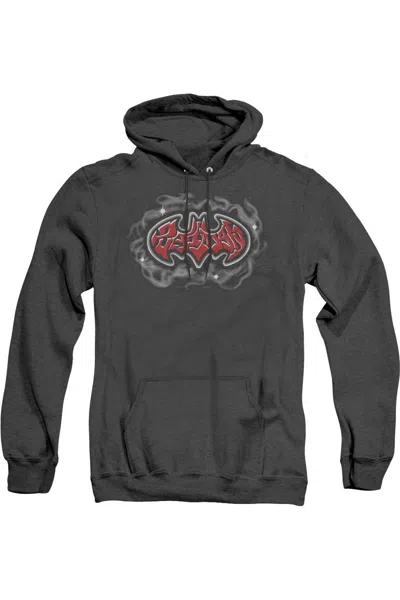 Gildan Batman Hip Hop Logo Adult Heather Hoodie / Hooded Sweatshirt In Black