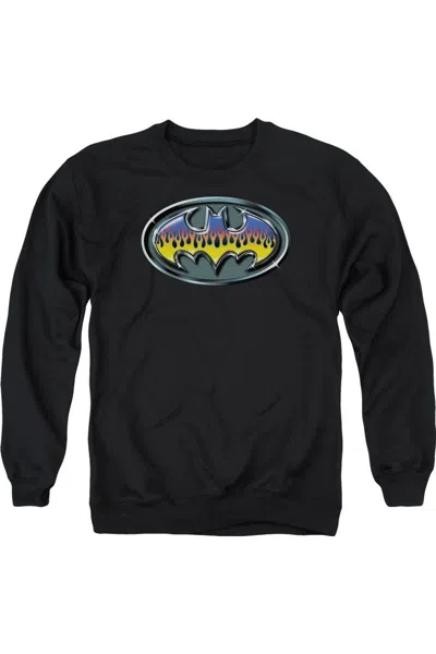 Gildan Batman Hot Rod Shield Adult Crewneck Sweatshirt In Black