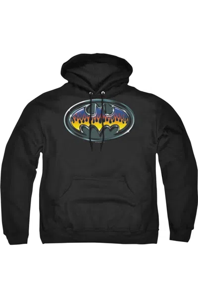 Gildan Batman Hot Rod Shield Adult Pull Over Hoodie / Hooded Sweatshirt In Black