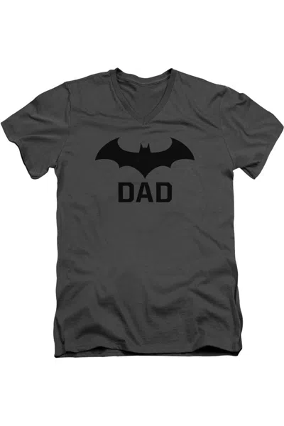 Gildan Batman Hush Dad Short Sleeve Adult V Neck Premium Cotton Tee / T-shirt In Pink