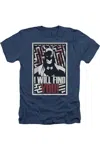 Gildan Batman I Will Fnd You Adult Heather Tee / T-shirt In Blue
