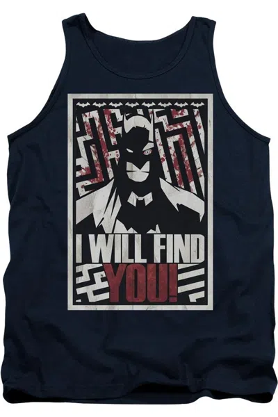 Gildan Batman I Will Fnd You Adult Tank Top In Blue