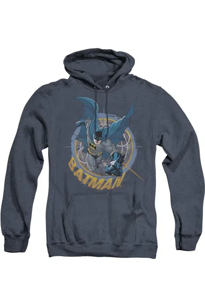 Gildan Batman In The Crosshairs Adult Heather Hoodie / Hooded Sweatshirt In Blue