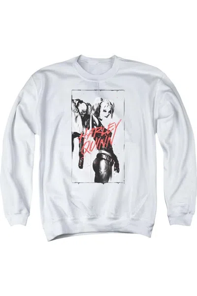 Gildan Batman Inked Quinn Adult Crewneck Sweatshirt In White