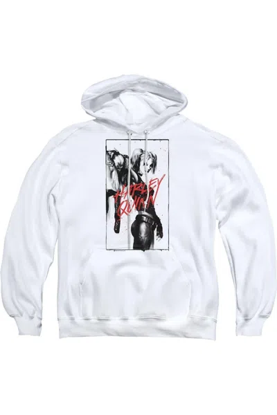 Gildan Batman Inked Quinn Adult Pull Over Hoodie / Hooded Sweatshirt In White