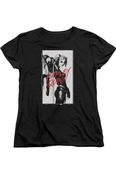 Gildan Batman Inked Quinn Short Sleeve Womens Tee / T-shirt In Black