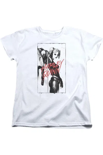 Gildan Batman Inked Quinn Short Sleeve Womens Tee / T-shirt In White