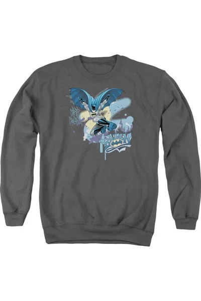 Gildan Batman Into The Night Adult Crewneck Sweatshirt In Pink