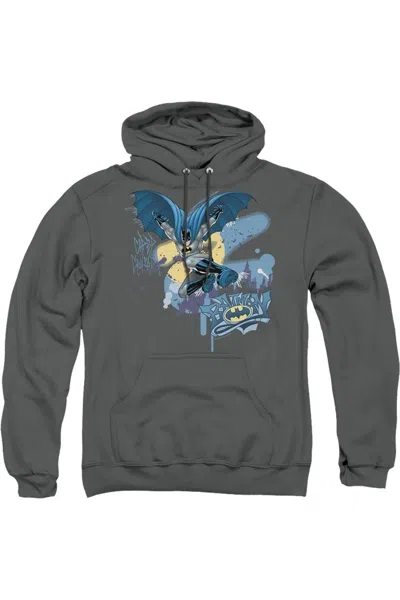 Gildan Batman Into The Night Adult Pull Over Hoodie / Hooded Sweatshirt In Pink