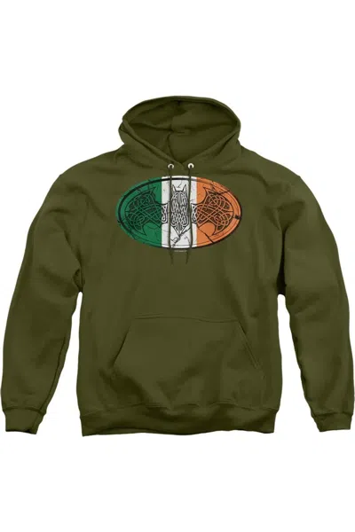 Gildan Batman Irish Celtic Symbol Adult Pull Over Hoodie / Hooded Sweatshirt In Green