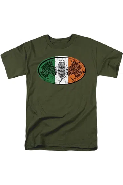 Gildan Batman Irish Celtic Symbol Short Sleeve Adult Tee / T-shirt In Green