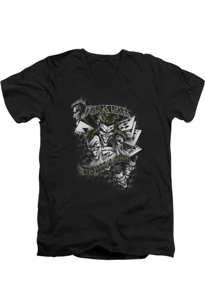 Gildan Batman It´s All A Joke Short Sleeve Adult V Neck T-shirt In Black