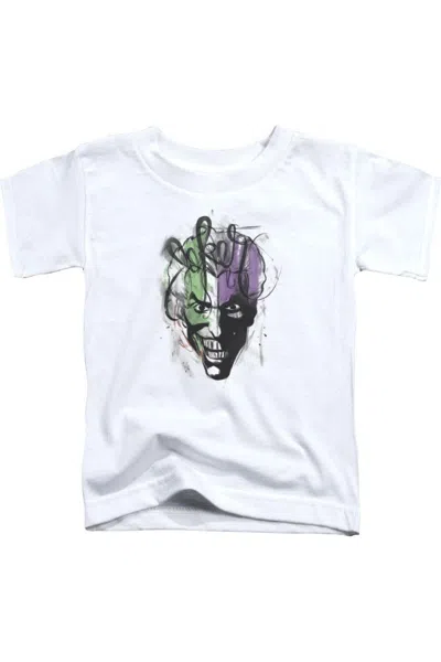 Gildan Kids' Batman Joker Airbrush Short Sleeve Juvenile Tee / T-shirt In White