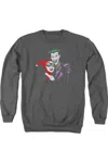 Gildan Batman Joker & Harley Adult Crewneck Sweatshirt In Pink