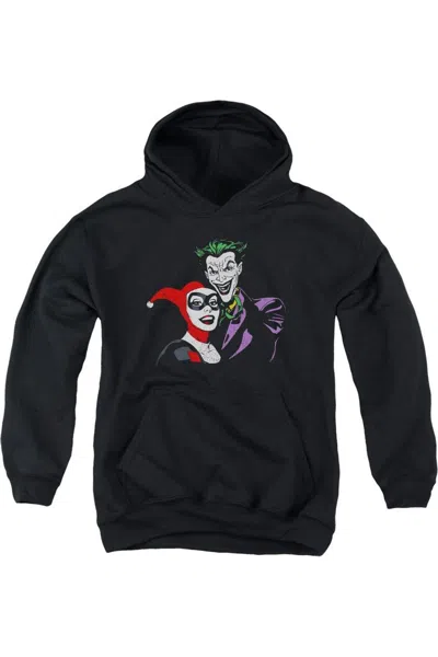 Gildan Kids' Batman Joker & Harley Youth Pull Over Hoodie / Hooded Sweatshirt In Black
