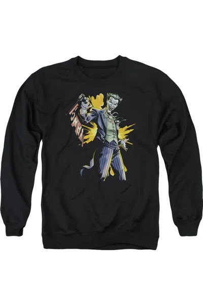 Gildan Batman Joker Bang Adult Crewneck Sweatshirt In Black