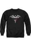 Gildan Batman Joker Bat Logo Adult Crewneck Sweatshirt In Black