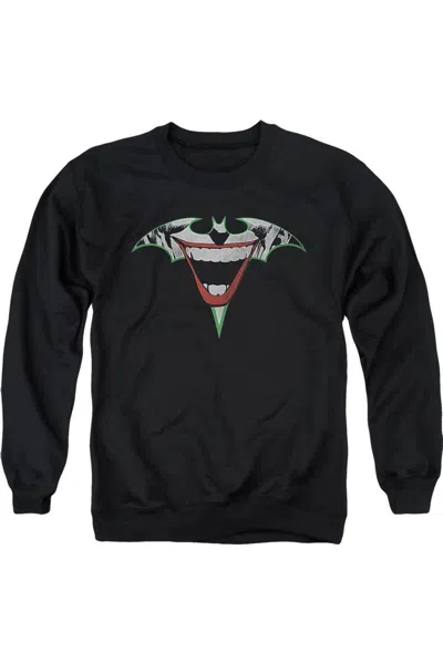 Gildan Batman Joker Bat Logo Adult Crewneck Sweatshirt In Black