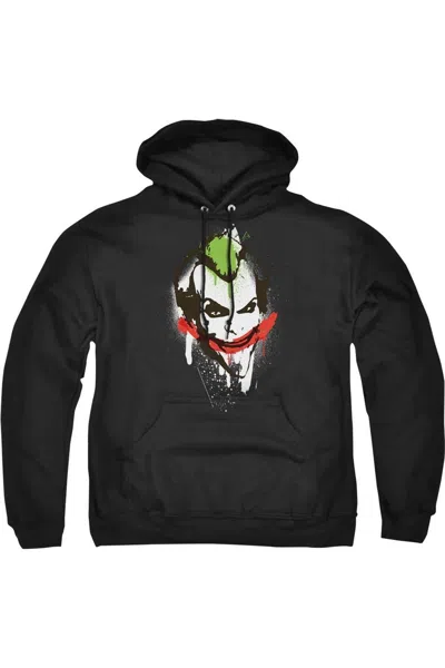 Gildan Batman Joker Big Face Adult Pull Over Hoodie / Hooded Sweatshirt In Black