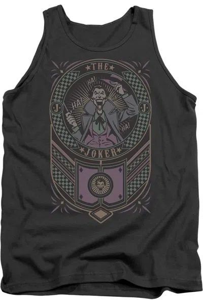 Gildan Batman Joker Checkered Sign Adult Tank Top In Pink