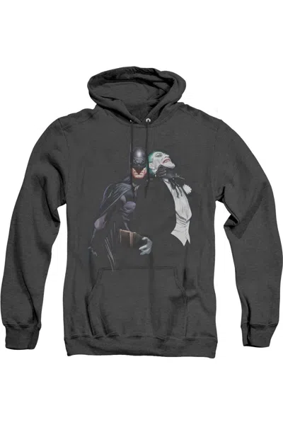 Gildan Batman Joker Choke Adult Heather Hoodie / Hooded Sweatshirt In Black