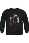 Gildan Batman Joker Harley Choke Adult Crewneck Sweatshirt In Black