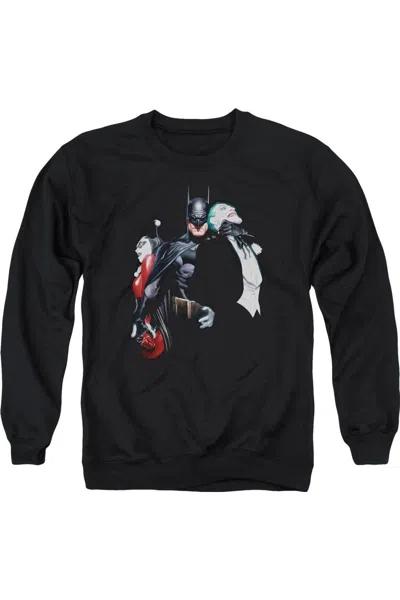 Gildan Batman Joker Harley Choke Adult Crewneck Sweatshirt In Black