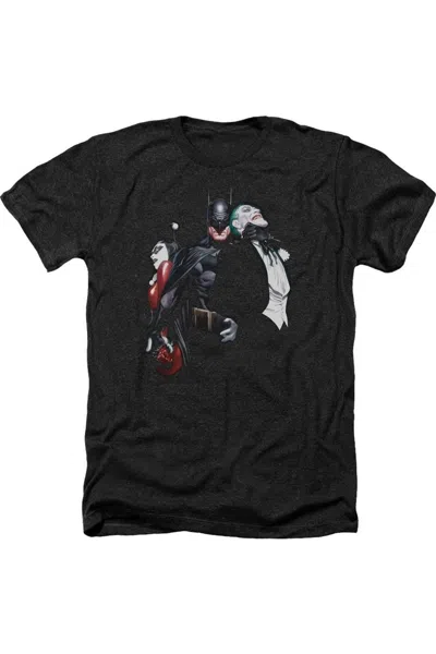 Gildan Batman Joker Harley Choke Adult Heather Tee / T-shirt In Black