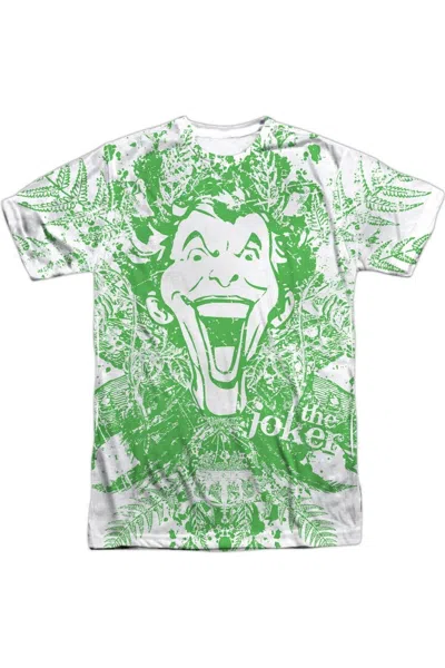 Gildan Batman Joker In The Wild Short Sleeve Adult 100% Poly Crew Tee / T-shirt In White