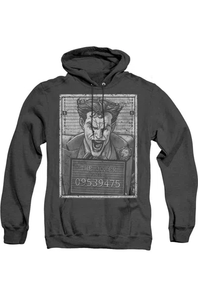Gildan Batman Joker Inmate Adult Heather Hoodie / Hooded Sweatshirt In Black