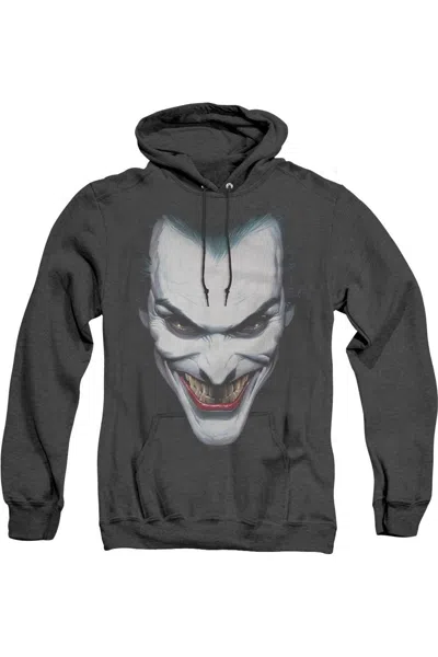 Gildan Batman Joker Portrait Adult Heather Hoodie / Hooded Sweatshirt In Black