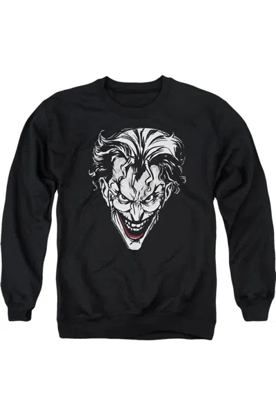 Gildan Batman Joker Red On Black Adult Crewneck Sweatshirt