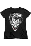 Gildan Batman Joker Red On Black Short Sleeve Women´s Tee / T-shirt In Black